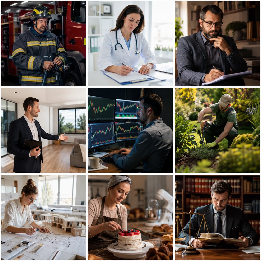 Profissionais de diversas áreas — médicos, advogados, engenheiros, consultores, corretores e mais